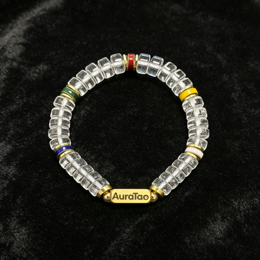 Clear Quartz Five Elements Balance Bracelet