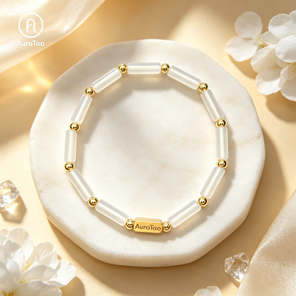 White Agate Element Bracelet"Metal"