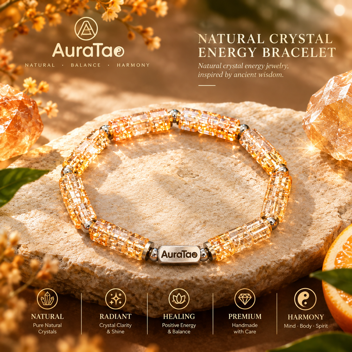 Glow Quartz Harmony Bracelet"Earth"