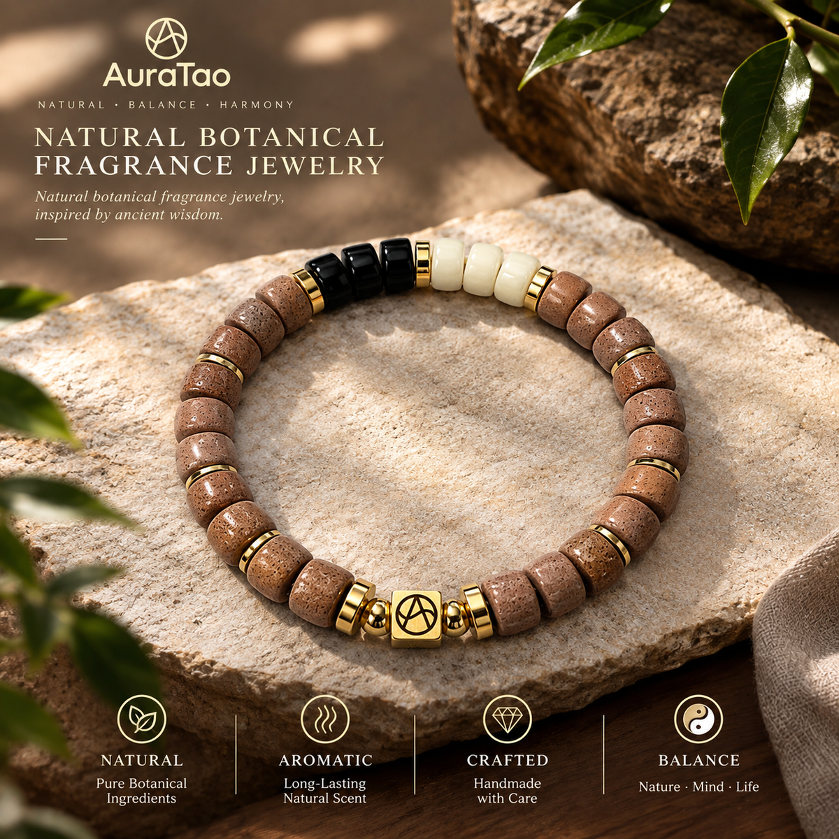 Botanical Fragrance Bead Bracelet "Metal"