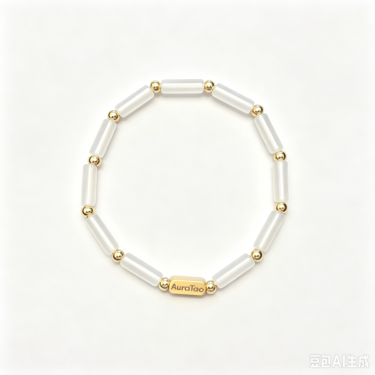 White Agate Element Bracelet"Metal"